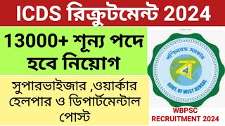 ICDS RECRUITMENT 2024  ICDS RECRUITMENT NEWS UPDATE TODAY  ICDS SUPERVISOR RECRUITMENT 2024 [upl. by Loginov]