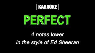 Karaoke  Perfect Lower Key  Ed Sheeran [upl. by Forelli]