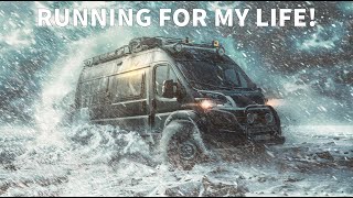 Surviving Severe Triple Hurricane Extreme Winter Van Life Storm Camping Blizzard amp Snow 2 vanlife [upl. by Sartin]