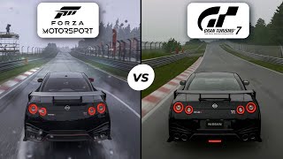 Forza Motorsport VS GT7  Xbox Series X vs PS5  Rain in Nordschleife Graphics Comparison 4K 60FPS [upl. by Lurette]