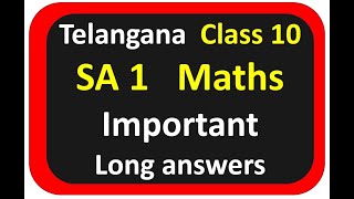 10th maths sa1 important questions 2024  maths sa1 question paper 2024 10th class [upl. by Slosberg879]