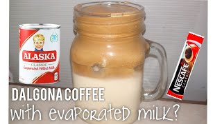 Dalgona Coffee using Evaporated Milk In Lock Down Without Mixer How To Make Trending Dalgona Coffee [upl. by Sadonia916]