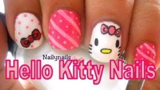 Hello Kitty Nails  Uñas de Hello Kitty [upl. by Oettam]