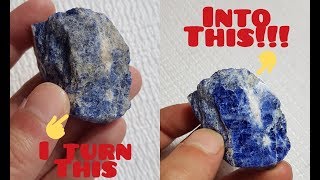 DIY  Hand Polishing Rocks amp Crystals Sodalite [upl. by Urban674]