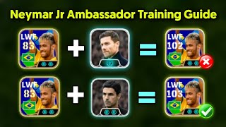 NEYMAR JR Best Training Guide With Arteta Double Booster Manager 🔥  How To Train 103 Neymar Jr [upl. by Sharman]