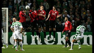 Champions League Moments  Shunsuke Nakamura Freekick Goals vs Manchester United [upl. by Mahon318]