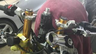 Thruxton R Low Handlebar Installation [upl. by Iohk825]