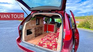 Mini Van Camper Conversion  Van Tour of Minivan Converted to Classy Tiny Home [upl. by Gillmore17]