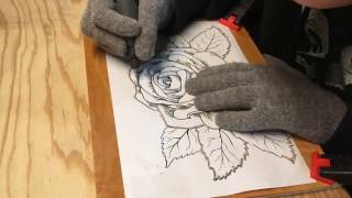 Dremel Wood Carving  Flower [upl. by Rist]