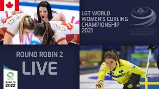 Canada v Sweden  Round Robin  LGT World Womens Curling Championship 2021 [upl. by Chatav]