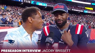 Jacoby Brissett Joins the Patriots Preseason Broadcast InGame Interview  Panthers vs Patriots [upl. by Gracia577]