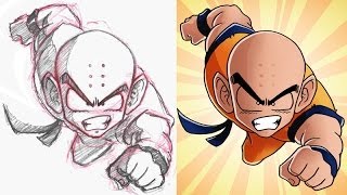 Cel Shading in Photoshop Feat Krillin from DBZ [upl. by Steven]