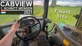 Cabview 1 Schnitt wenden  Fendt Favorti 515c  Kuhn GF8501  Luxemburg 2023 [upl. by Budd776]