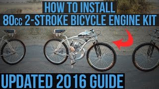 UPDATE How To Install 80cc 2Stroke Bicycle Engine Kit FULL DVD 2016  66cc 48cc 50cc [upl. by Lustig]