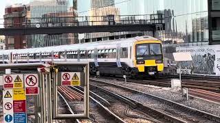 Blackfriars station with rare diverted daytime 465 service departing [upl. by Llednov]