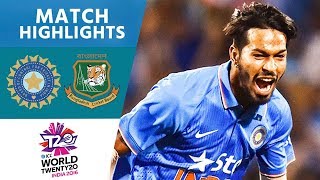 3 Wickets In Crazy Final Over  India vs Bangladesh  ICC Mens WT20 2016  Highlights [upl. by Moina]