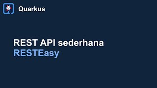 Quarkus 1 Nyoba buat REST Api di quarkus [upl. by Henni]