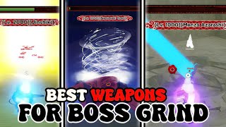 The BEST Shindo Life Weapons For Each Bosses  Shindo Life [upl. by Thrift404]