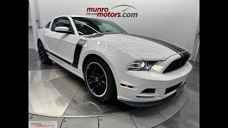 2013 Boss 302 Mustang Coupe 50L 444hp 6 Speed Manual in Performance White on Black only 20k kms [upl. by Oiramel]