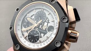 Audemars Piguet Royal Oak Offshore Rubens Barrichello II 26078ROOOD002CR01 AP Watch Review [upl. by Ahsimin478]