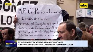 Exigen imputación de Armando Gómez funcionarios de comuna lambareña se manifestaron [upl. by Oloap]