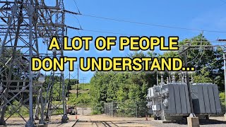 Why are there substations Why are there high voltage transmission lines What do transformers do [upl. by Artenahs]