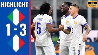 Italy vs France 13 UEFA Nations League Highlights 2024  Full HD [upl. by Airelav26]