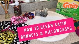 How To Clean Your Satin Bonnet amp Pillowcases [upl. by Ailaro]