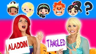 GUESS THE EMOJI MOVIE CHALLENGE ELSA VS ARIEL Is it Tangled or Aladdin Totally TV [upl. by Raffarty233]