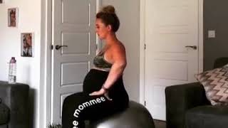 Stability Ball Bouncing as a Pregnancy Fitness Exercise [upl. by Hafinah411]