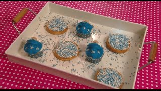 Geboortecupcake of babyshowercupcake maken [upl. by Sharla]