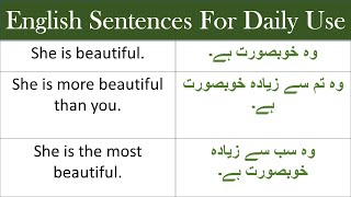 Daily Use English Sentences With Urdu Hindi Translation For Fluent English [upl. by Buhler]