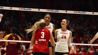 Wisconsin Volleyball  November 20 2024  No 6 Wisconsin vs No 16 Minnesota Recap [upl. by Eissirk]