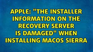 How to fix the recovery server could not be connected on Mac Book Pro [upl. by Erleena]