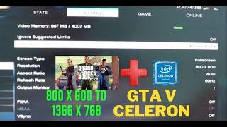 GTA V Test Resolution up to 1366 x 768 Intel Celeron N4020 Ram 8 GB low spec gaming  Test Resolusi [upl. by Eibrad]