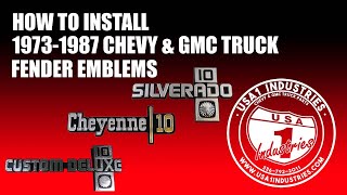 197387 Chevy Square Body Fender Emblem Installation [upl. by Silecara]