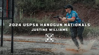 2024 USPSA Handgun Nationals  Justine Williams Stage 16 [upl. by Ynnoj]