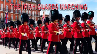 THE IRISH GUARDS MARCHING TO WINDSOR CASTLE FROM VICTORIA BARRACK TUESDAY 17th MAY 2022 great uk [upl. by Allisurd]