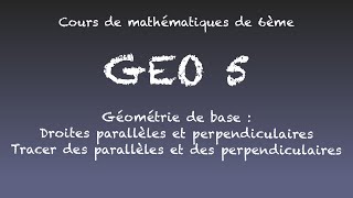 GEO5  géométrie de base  tracer des droites parallèles et perpendiculaires [upl. by Nemzaj]