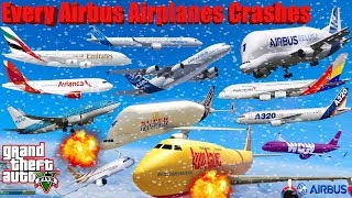 GTA V Every Airbus Airplanes Winter Snowy Best Extreme Longer Crash and Fail Compilation 60FPS [upl. by Elik]