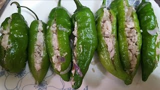 Mauritian Cuisine Piment Farci au Poulet  Stuffed Chilli with chicken 🌶 [upl. by Nnaecyoj918]