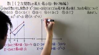 【高校数学】 数Ⅰ－４５ ２次関数の最大・最小④ ・ 動く軸編 [upl. by Lenahc]