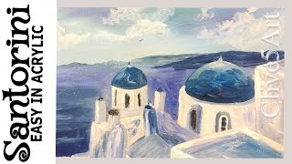 SantoriniAcrylic Painting [upl. by Ogeid]