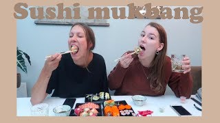 MEGA SUSHI MUKBANG met LEONIE  Aimée van der Pijl [upl. by Adnawak766]