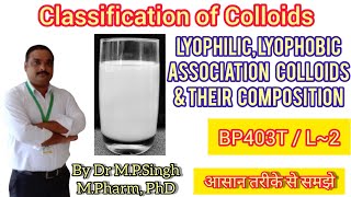 Classification of Colloids I Comparison of their Properties  Physical Pharmaceutics  BP403T  L02 [upl. by Dnilasor]