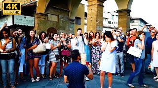 【4K】Virtual Tour  Walking Cute marriage proposal in florence Italy [upl. by Aehtorod]