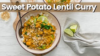 Instant Pot Sweet Potato Lentil Curry Recipe [upl. by Esdnyl]