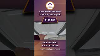 Se Vende Casa Nueva con 3 habitaciones grandes en El Amate San Miguel 110000 Tel 503 72998557 [upl. by Jan]