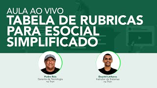 Aula ao vivo Tabela de Rubricas para eSocial Simplificado [upl. by Codi395]