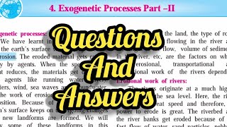 class 9th l geography l chapter 4 exogenetic processes part 2 questions and answers [upl. by Kipper]